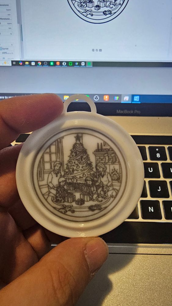 Round Engraved Ornament 